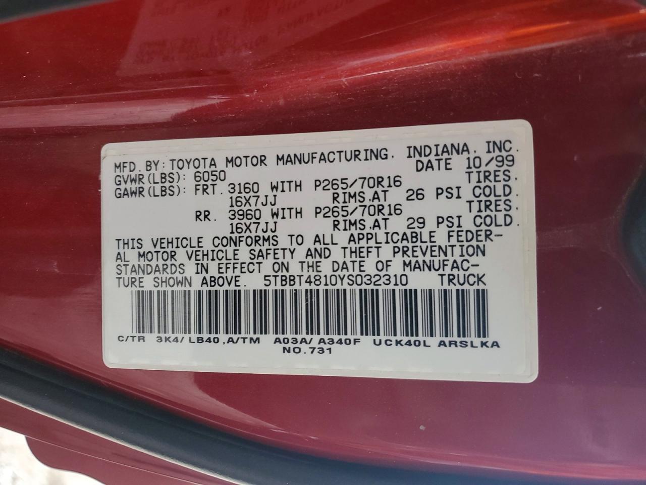 2000 TOYOTA TUNDRA
