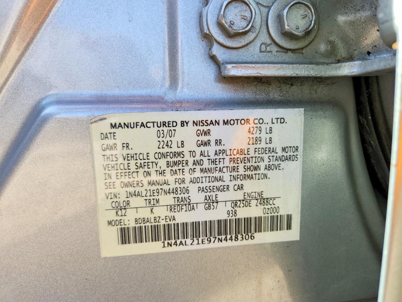 2007 NISSAN ALTIMA