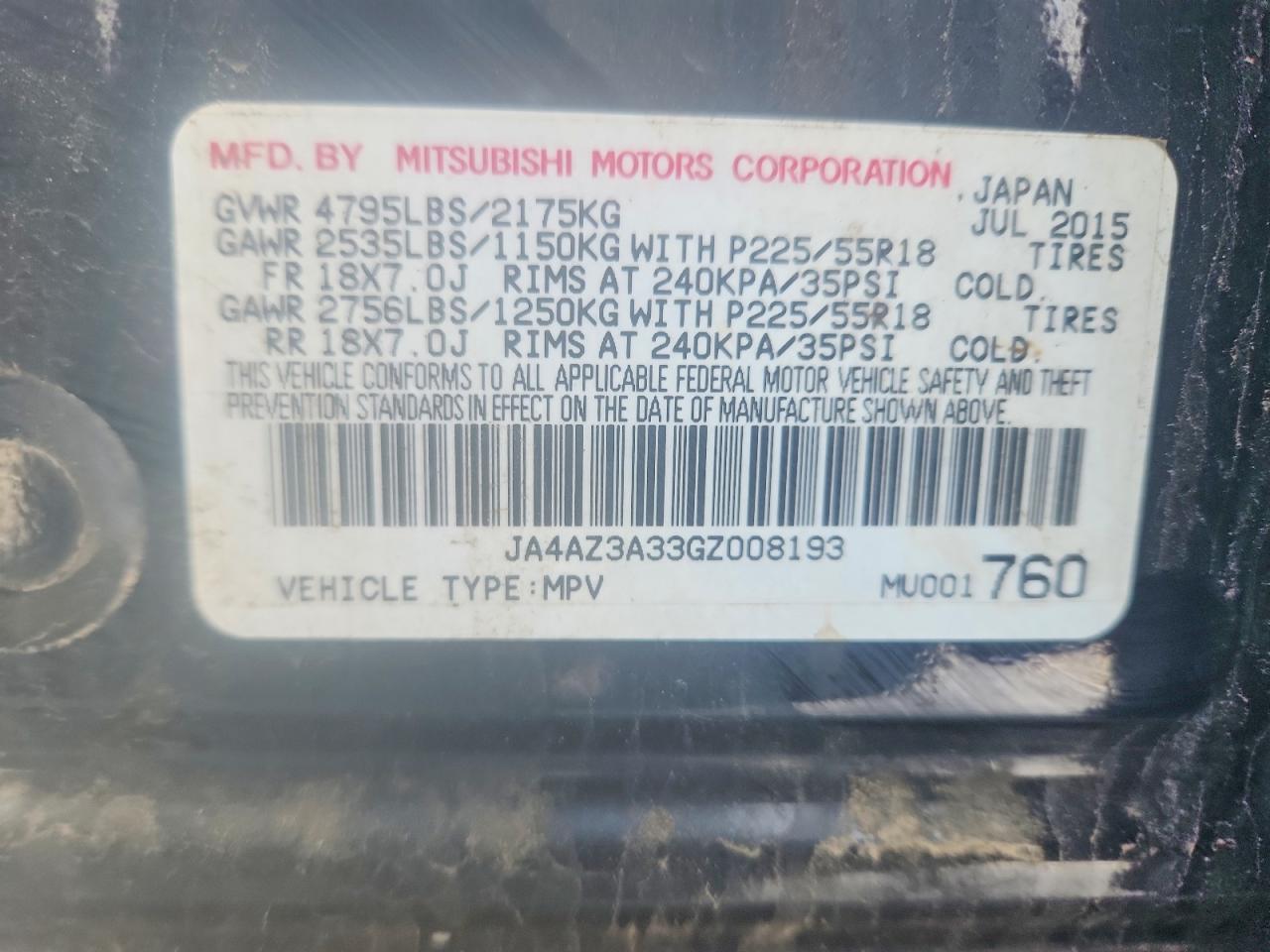 2016 MITSUBISHI outlander