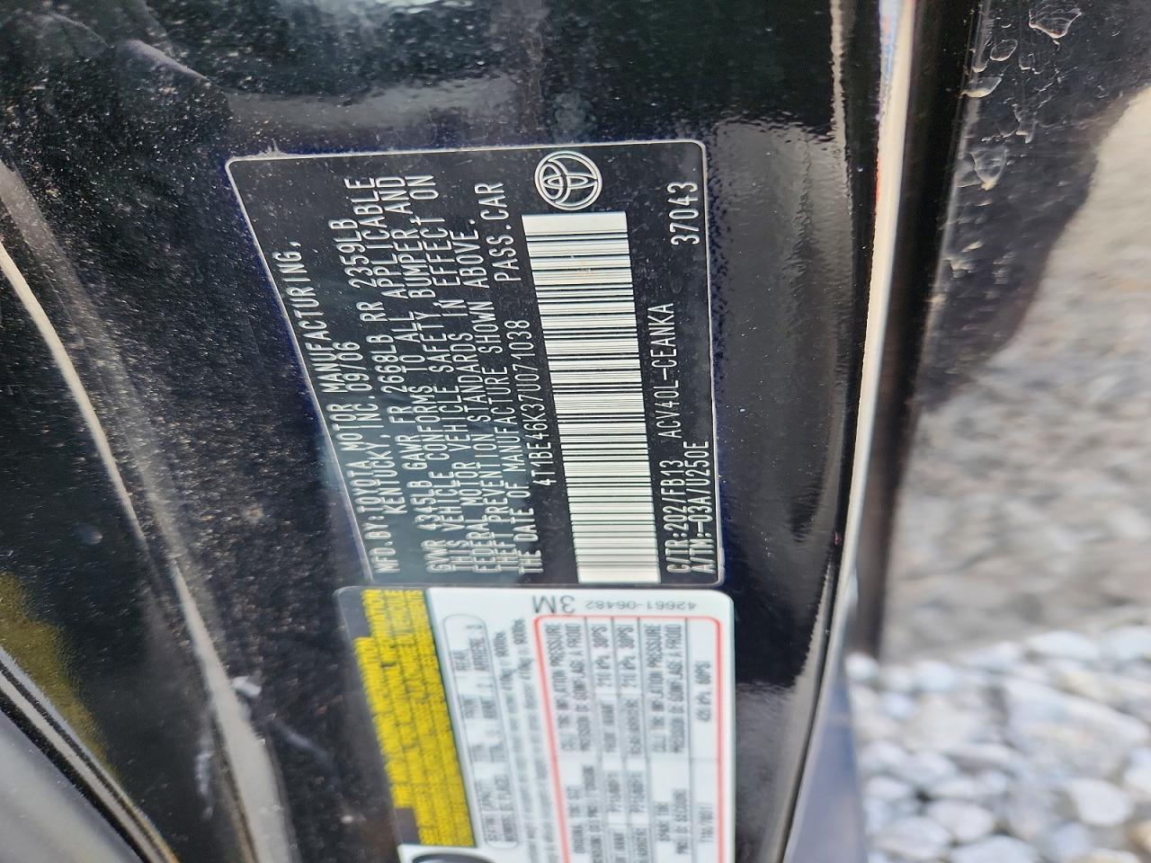 2007 TOYOTA CAMRY