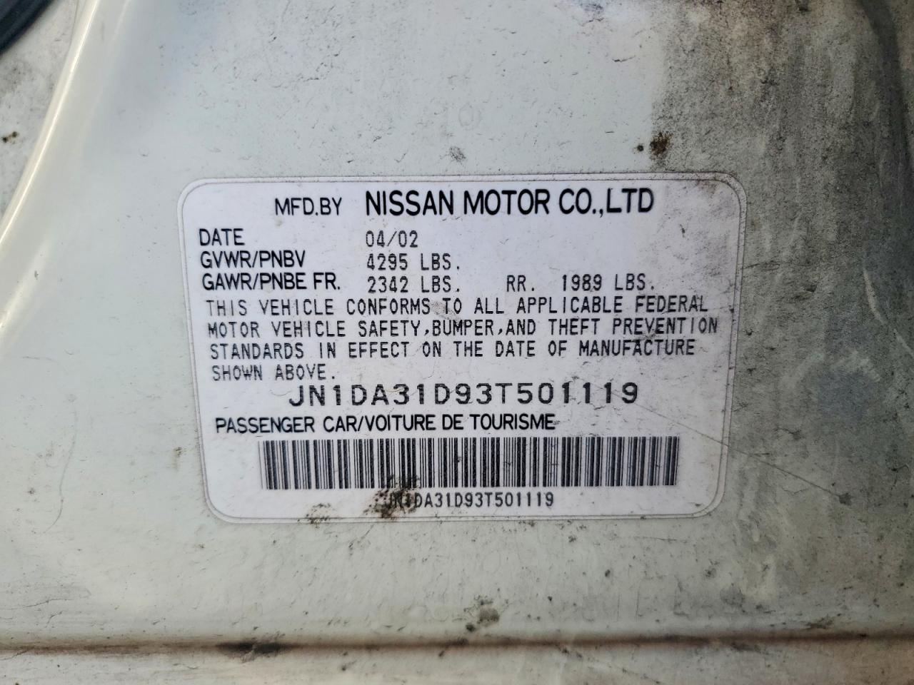 2003 NISSAN Maxima
