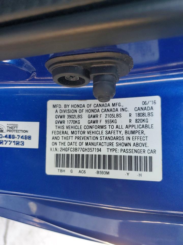 2016 HONDA CIVIC