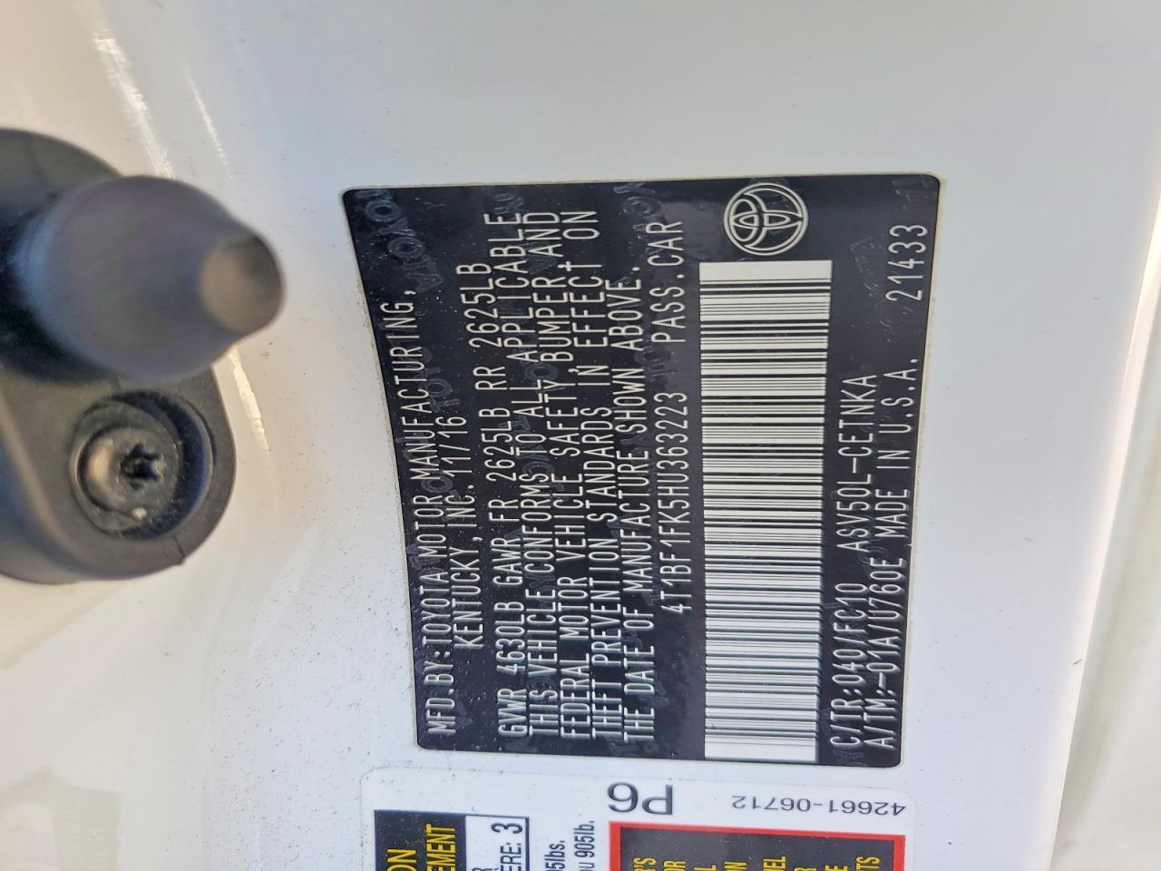 2017 TOYOTA CAMRY