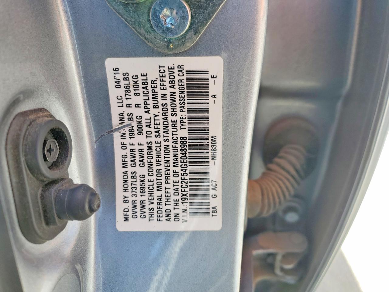 2016 HONDA CIVIC