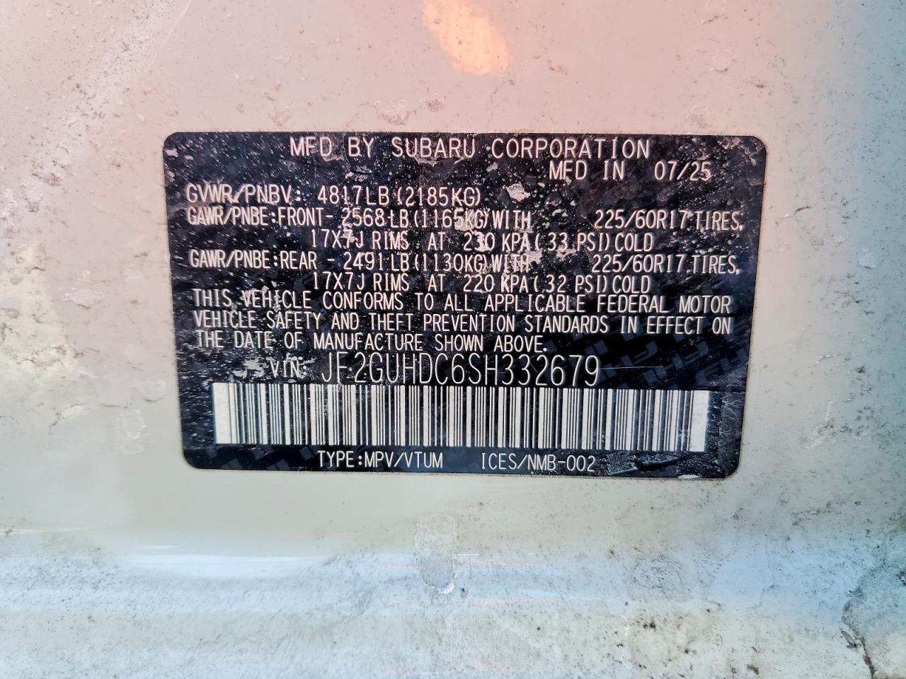2025 SUBARU Crosstrek
