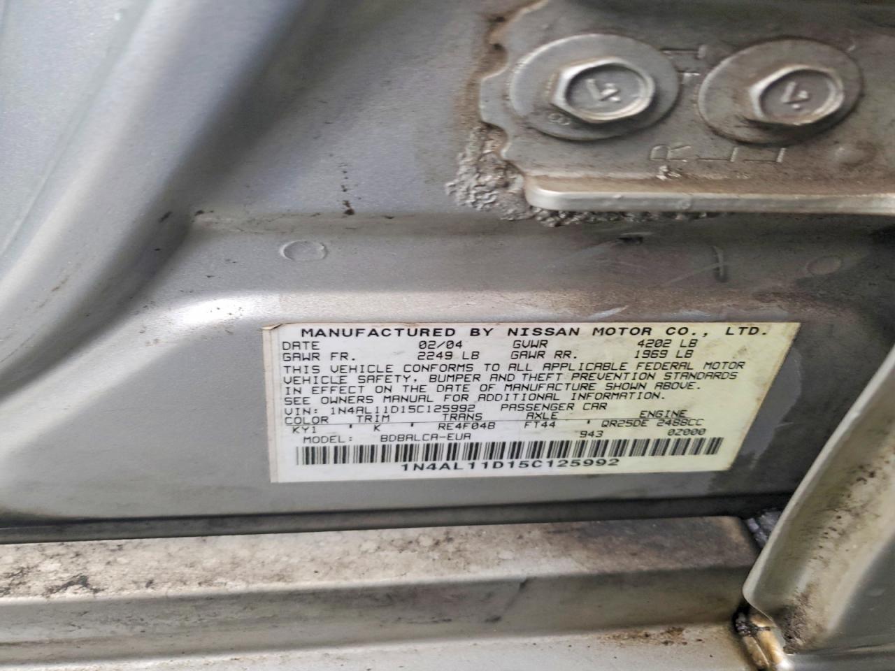 2005 NISSAN ALTIMA