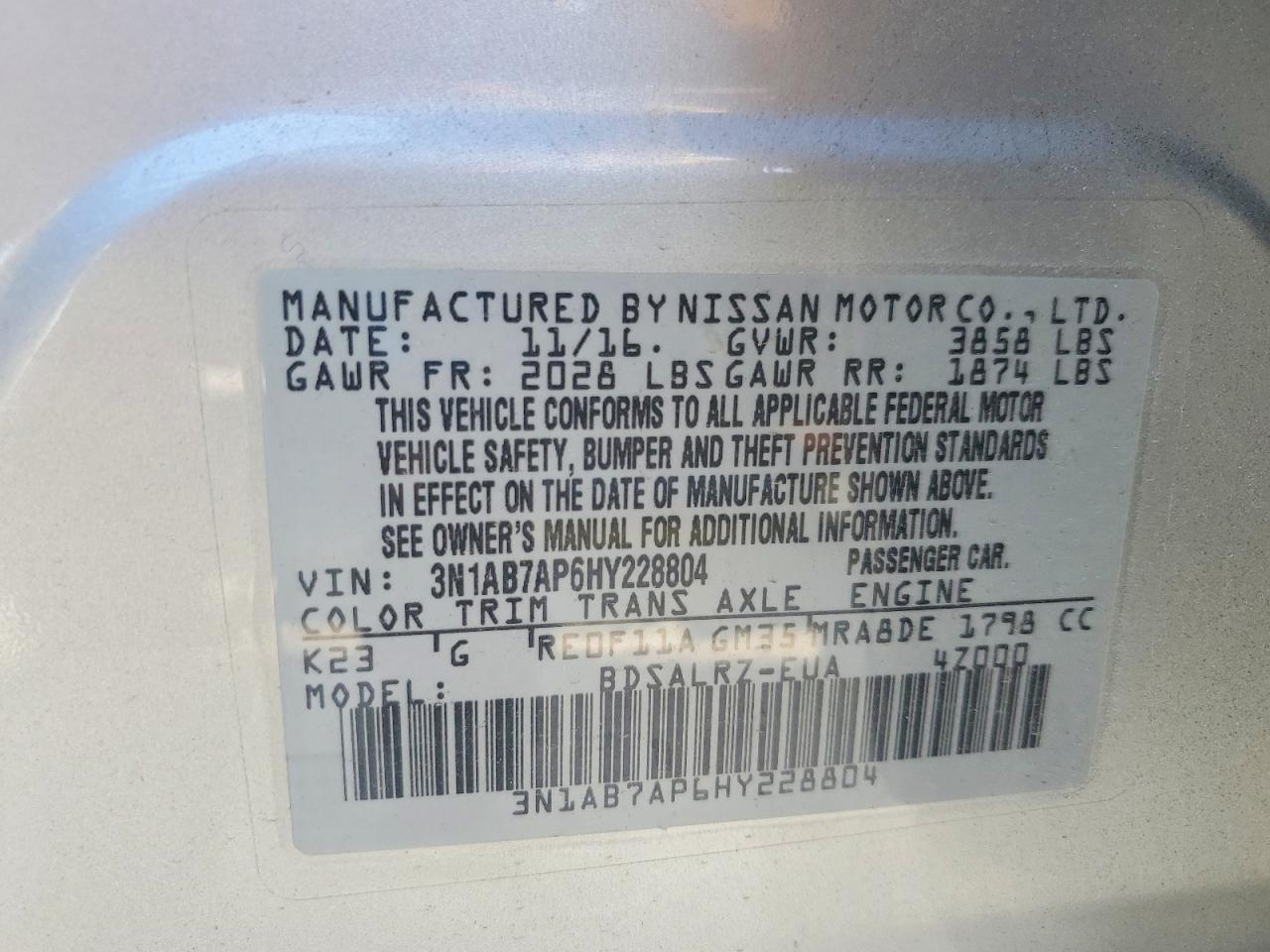 2017 NISSAN SENTRA