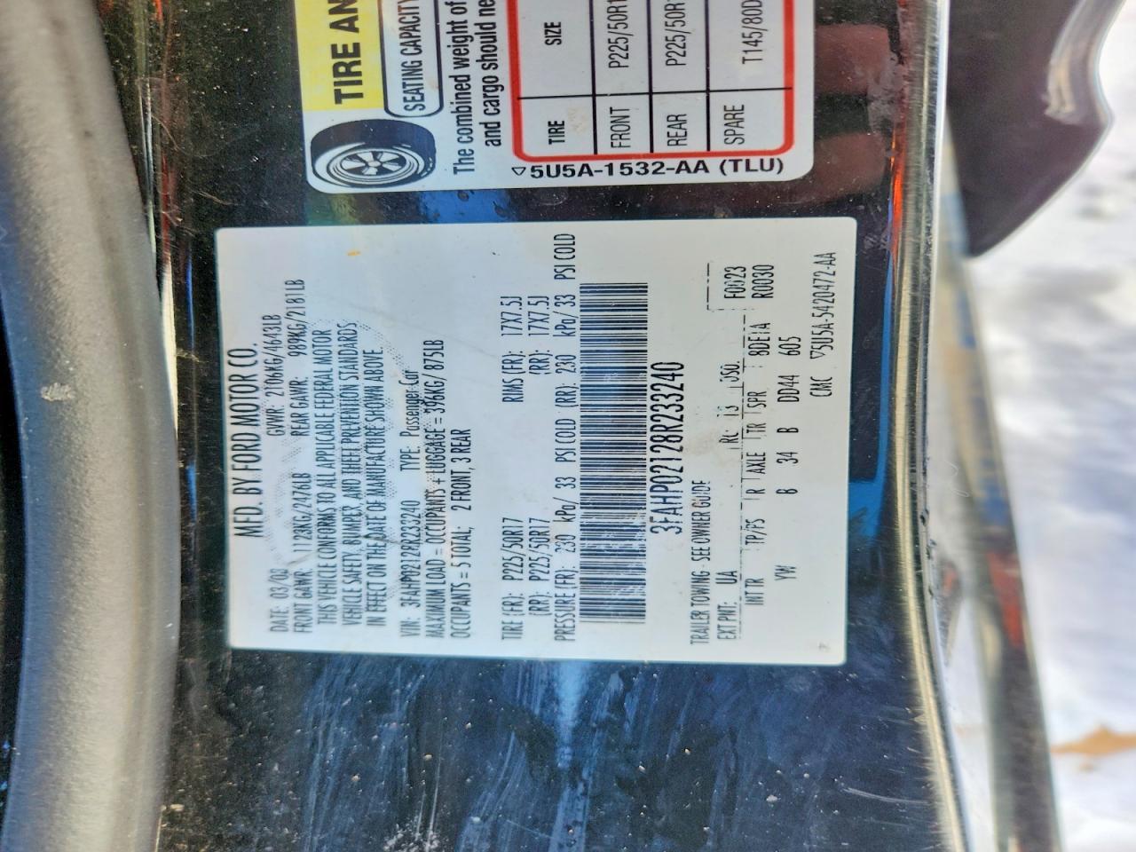 2008 FORD FUSION