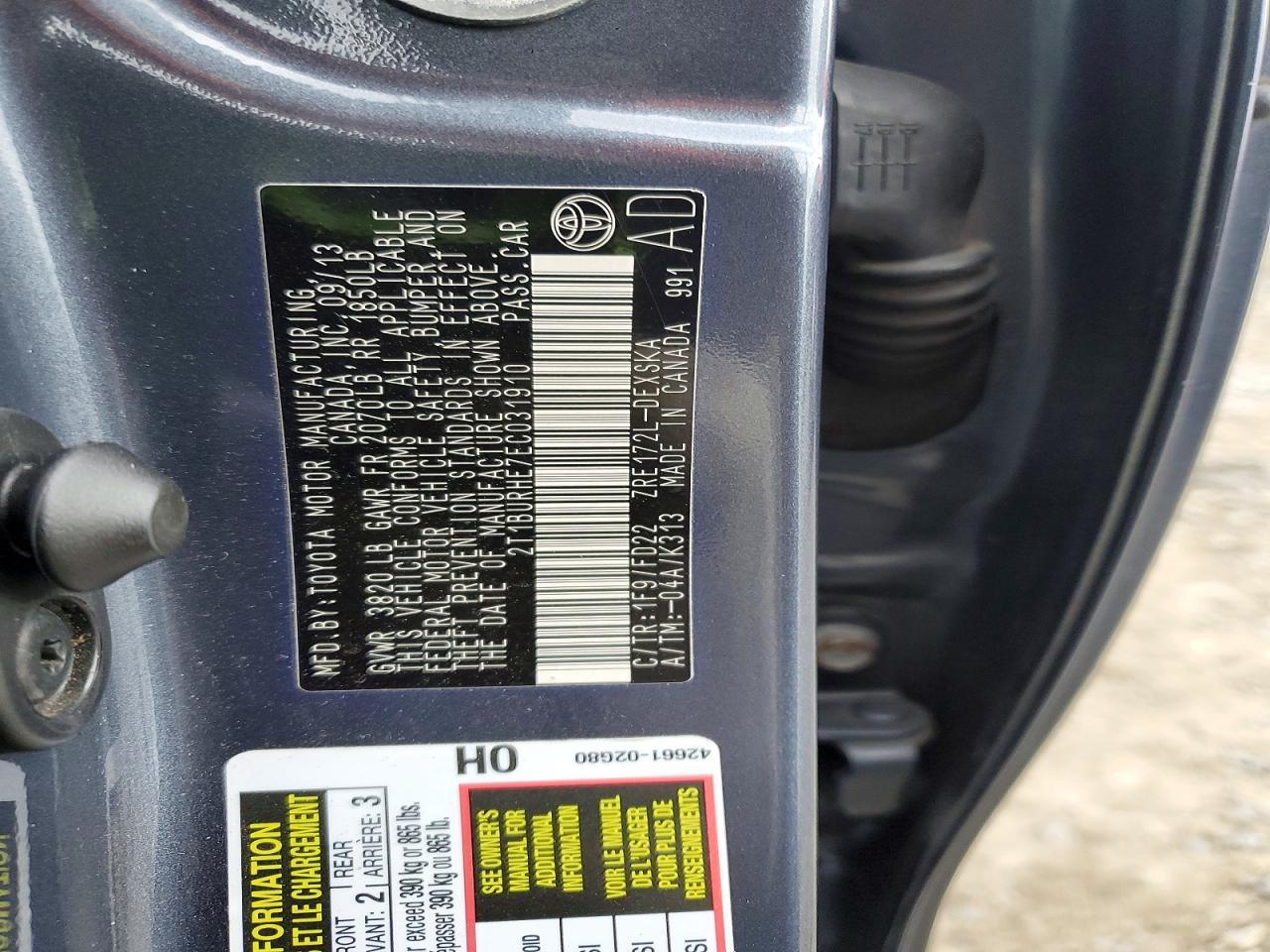 2014 TOYOTA COROLLA