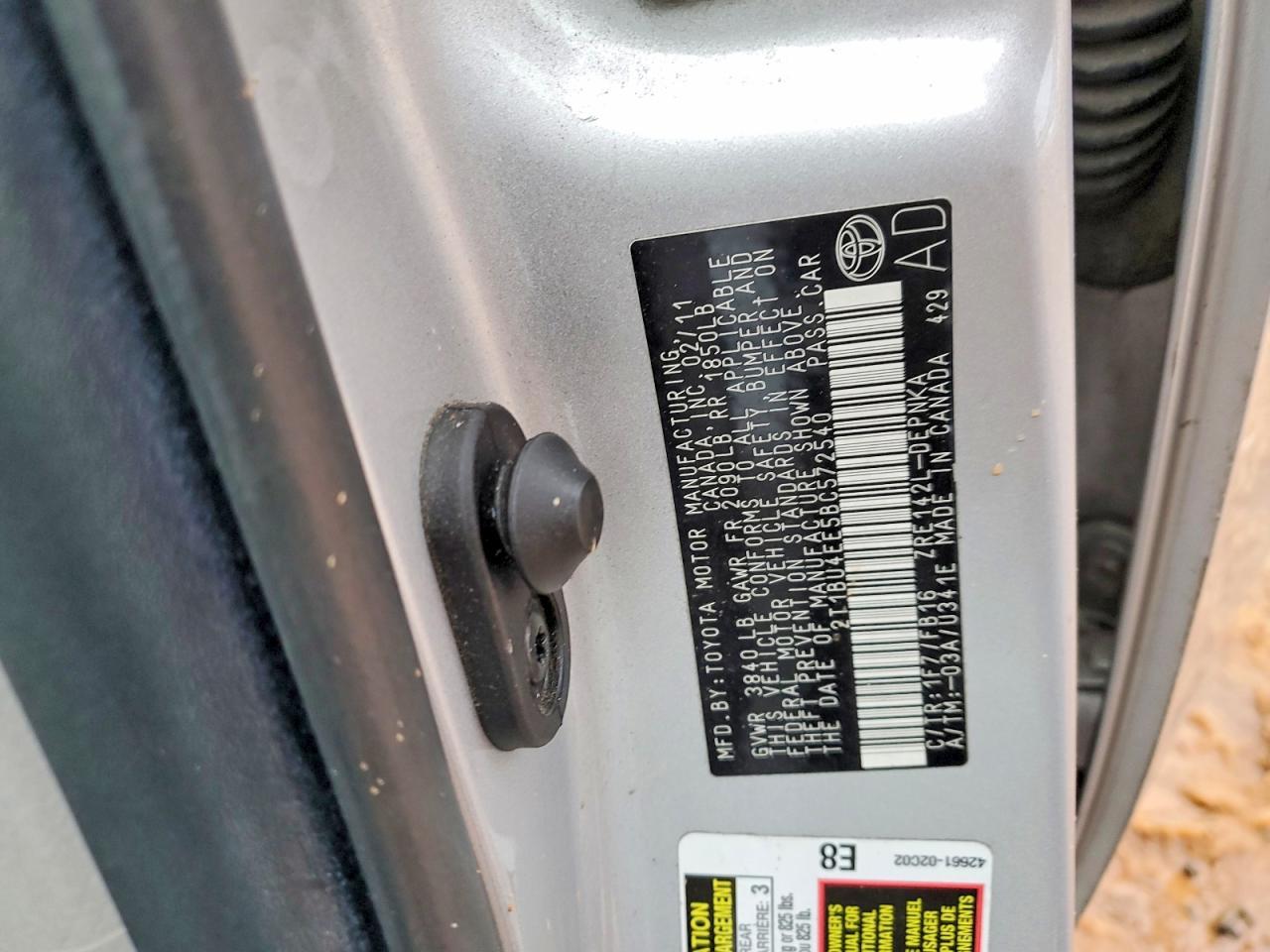 2011 TOYOTA COROLLA
