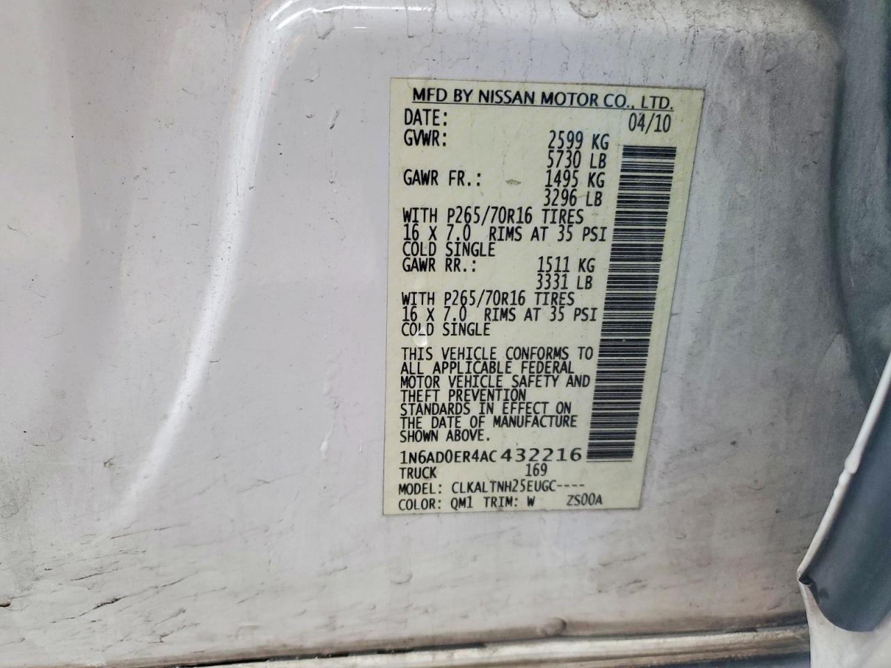 2010 NISSAN Frontier