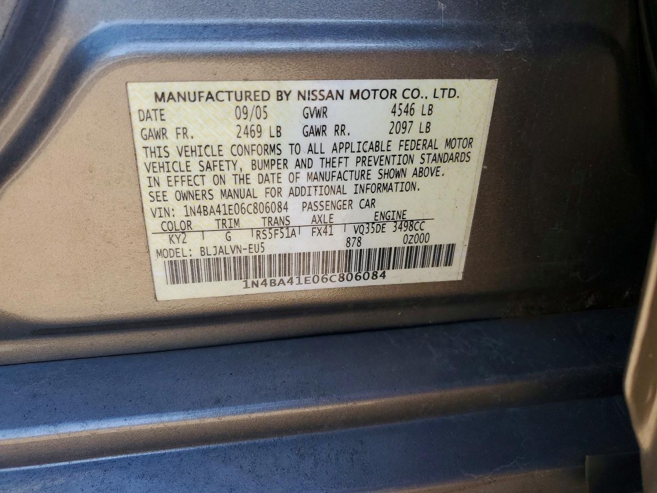 2006 NISSAN Maxima