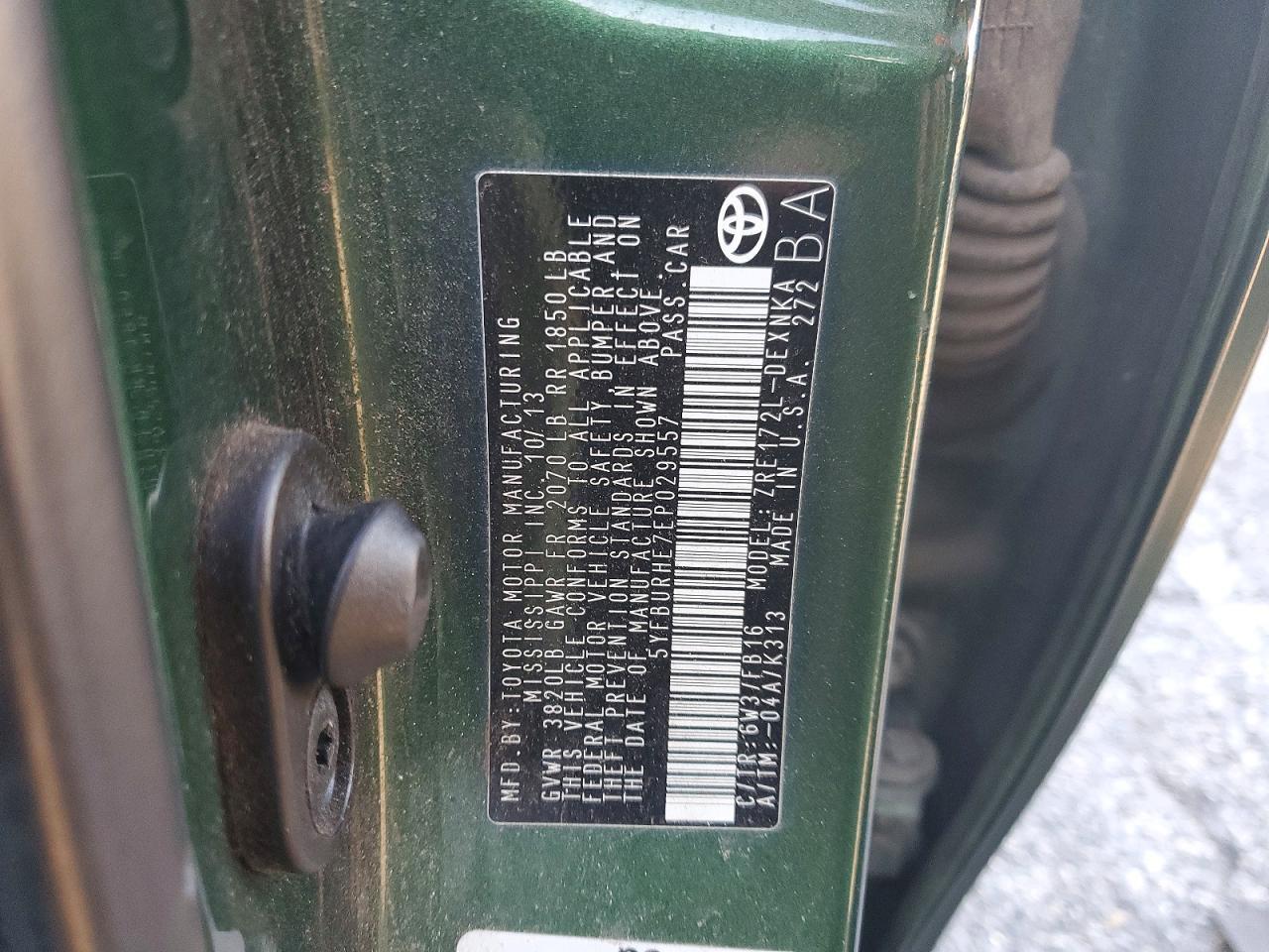 2014 TOYOTA COROLLA
