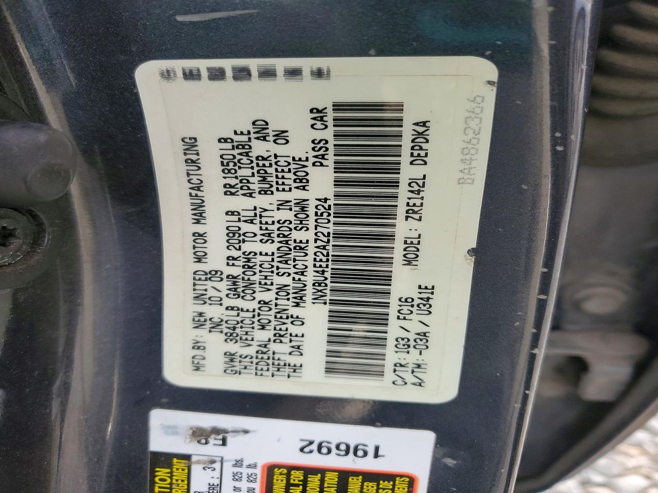 2010 TOYOTA COROLLA