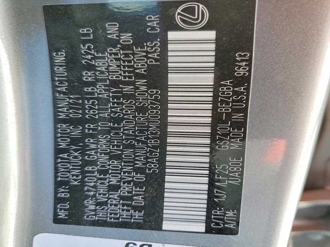 2021 LEXUS ES 350