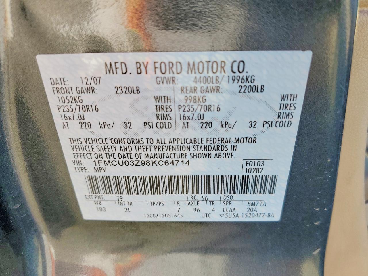 2008 FORD ESCAPE