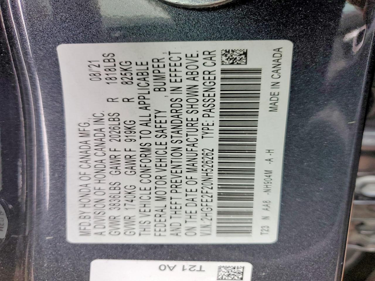 2022 HONDA CIVIC