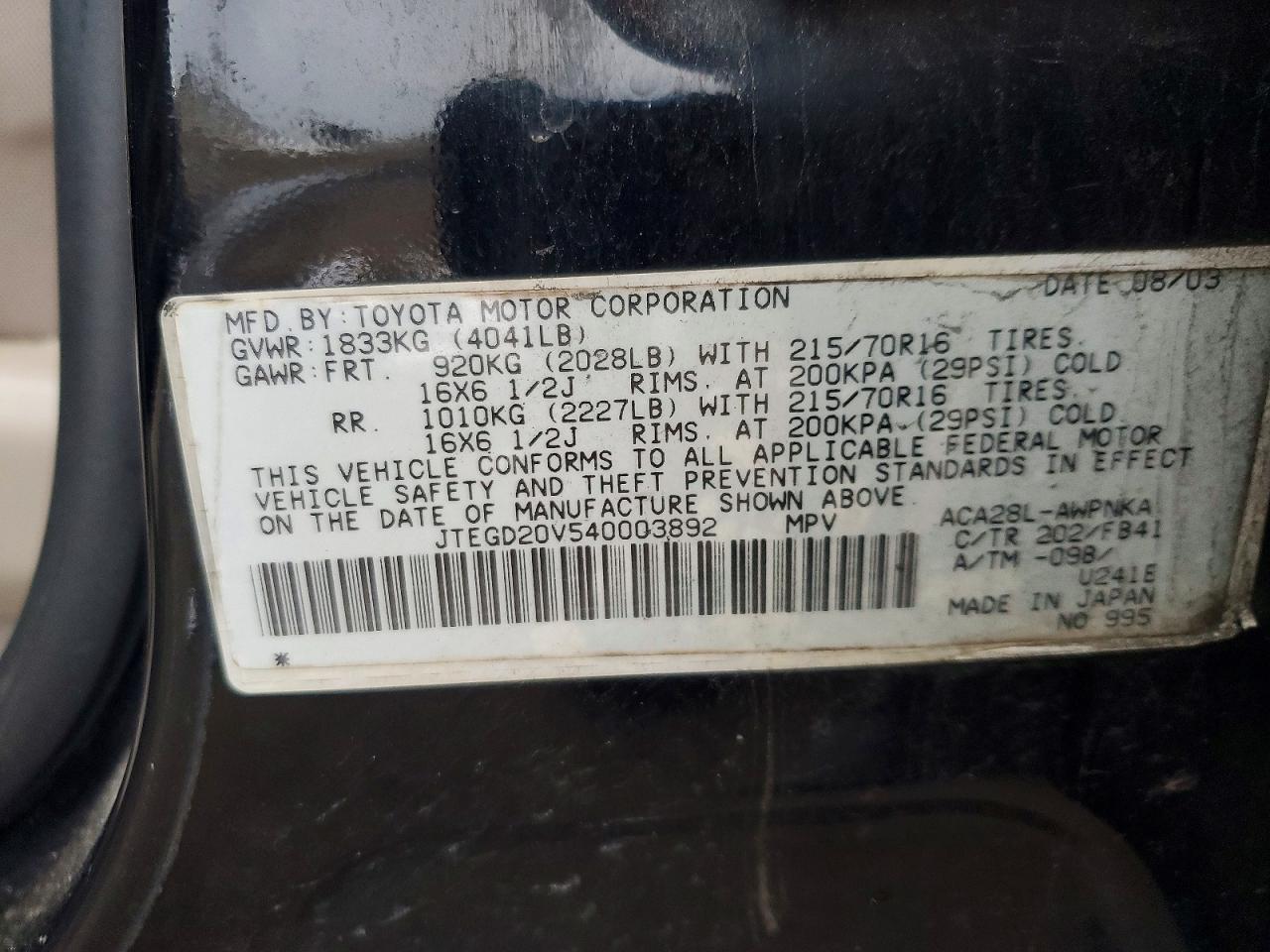 2004 TOYOTA RAV4