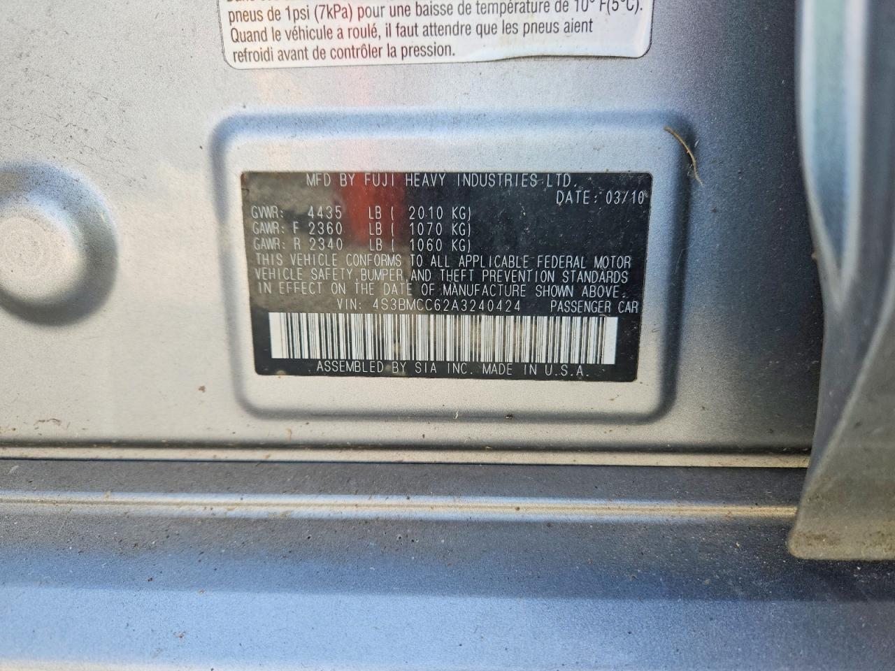 2010 SUBARU Legacy