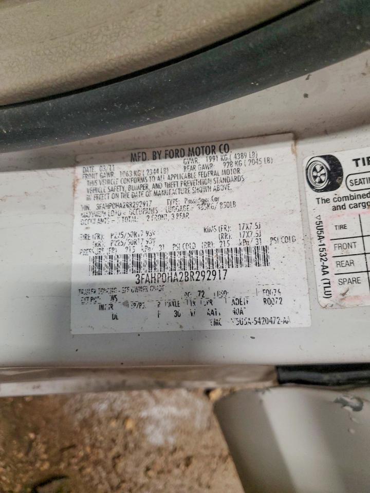 2011 FORD FUSION