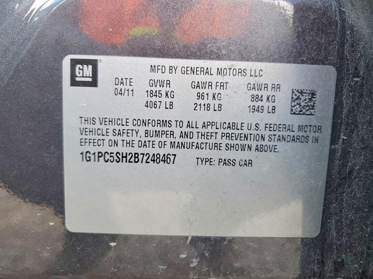 2011 CHEVROLET CRUZE