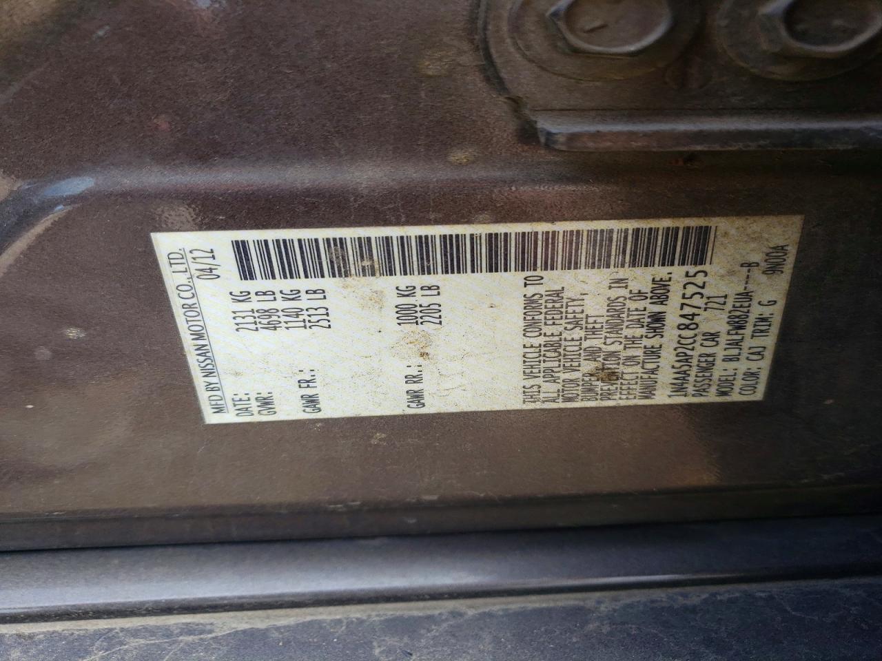 2012 NISSAN Maxima