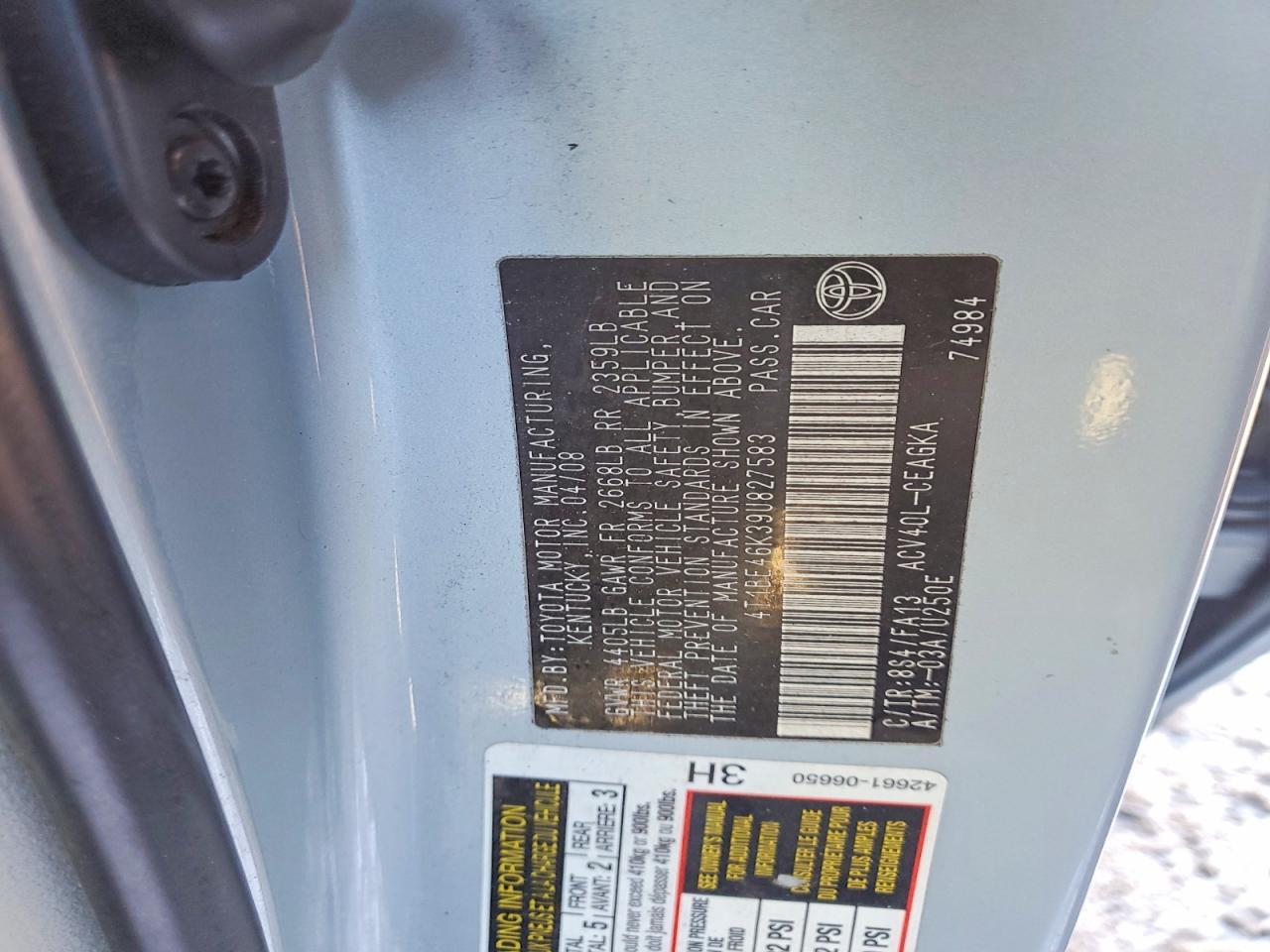 2009 TOYOTA CAMRY