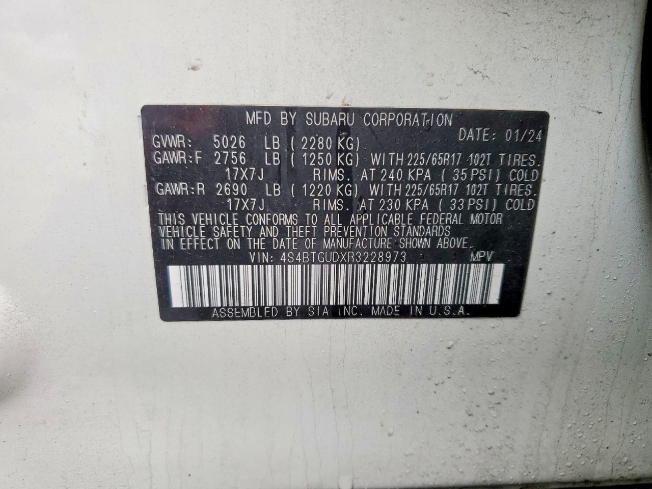2024 SUBARU Outback