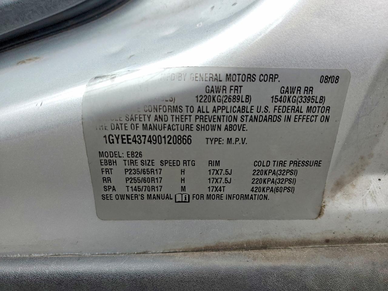 2009 CADILLAC SRX