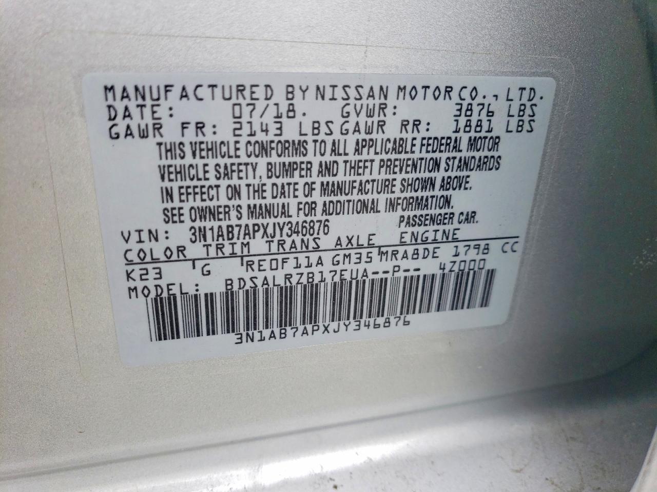 2018 NISSAN SENTRA