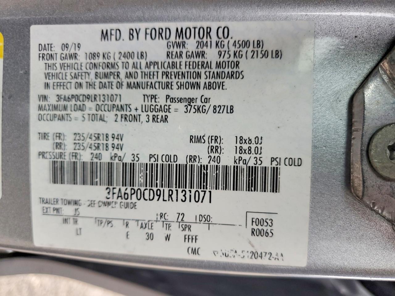 2020 FORD FUSION