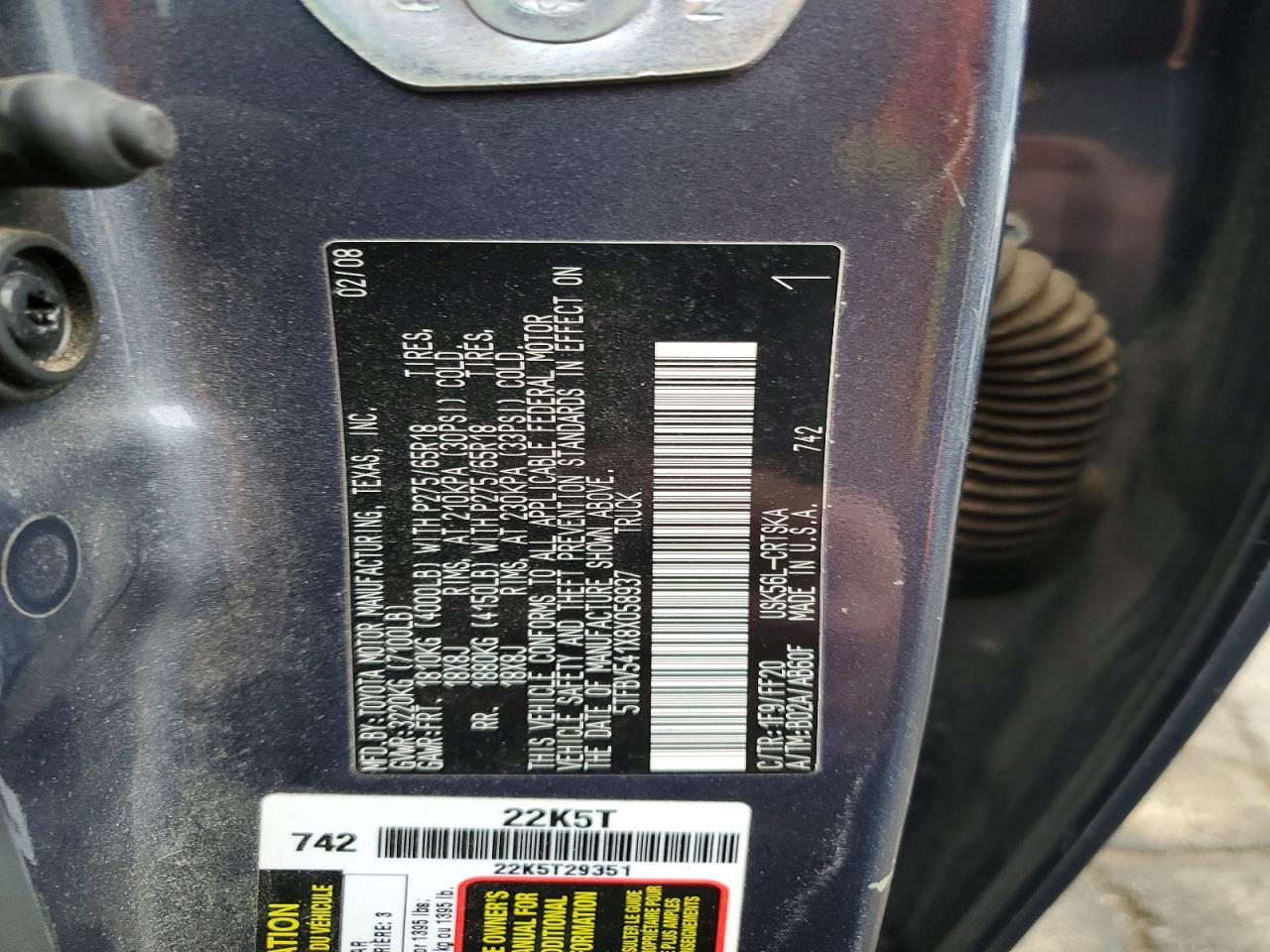 2008 TOYOTA TUNDRA