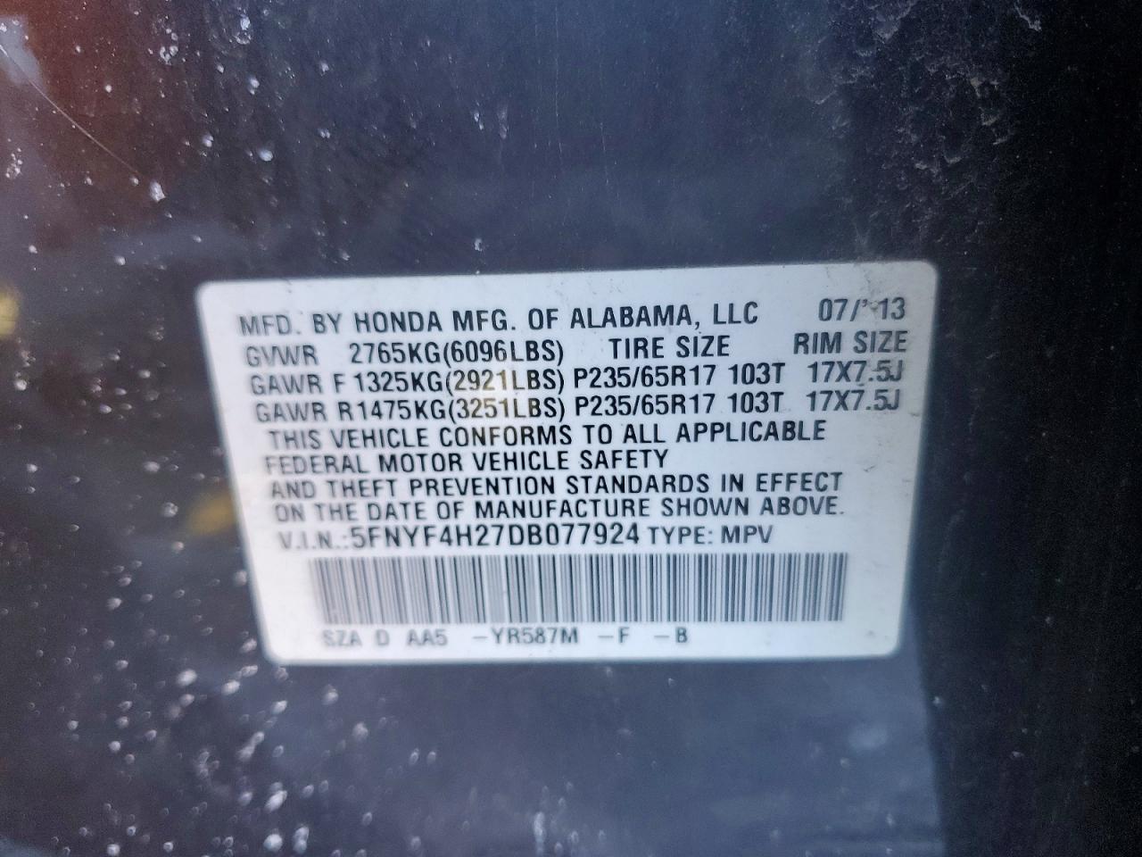 2013 HONDA PILOT