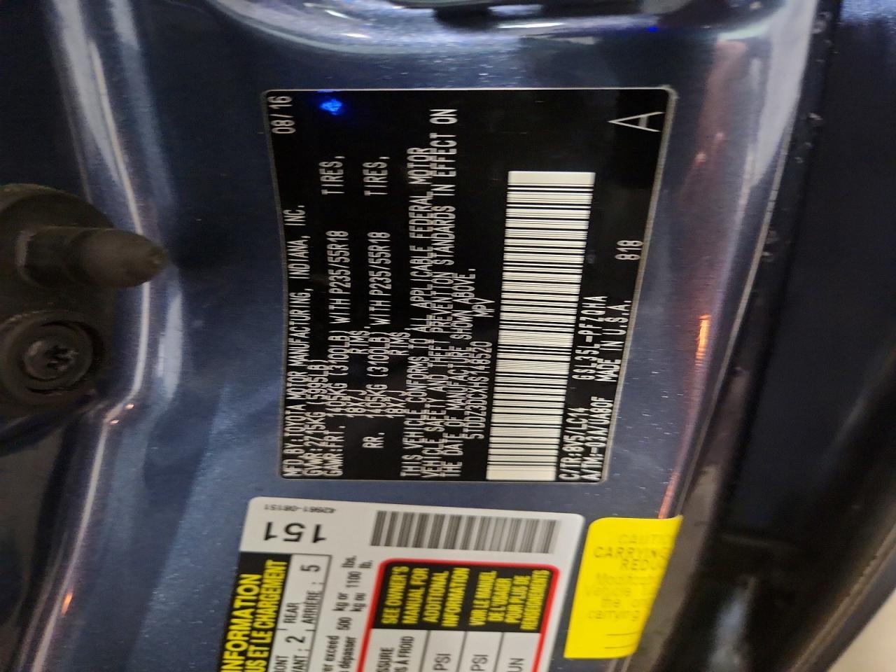 2017 TOYOTA SIENNA
