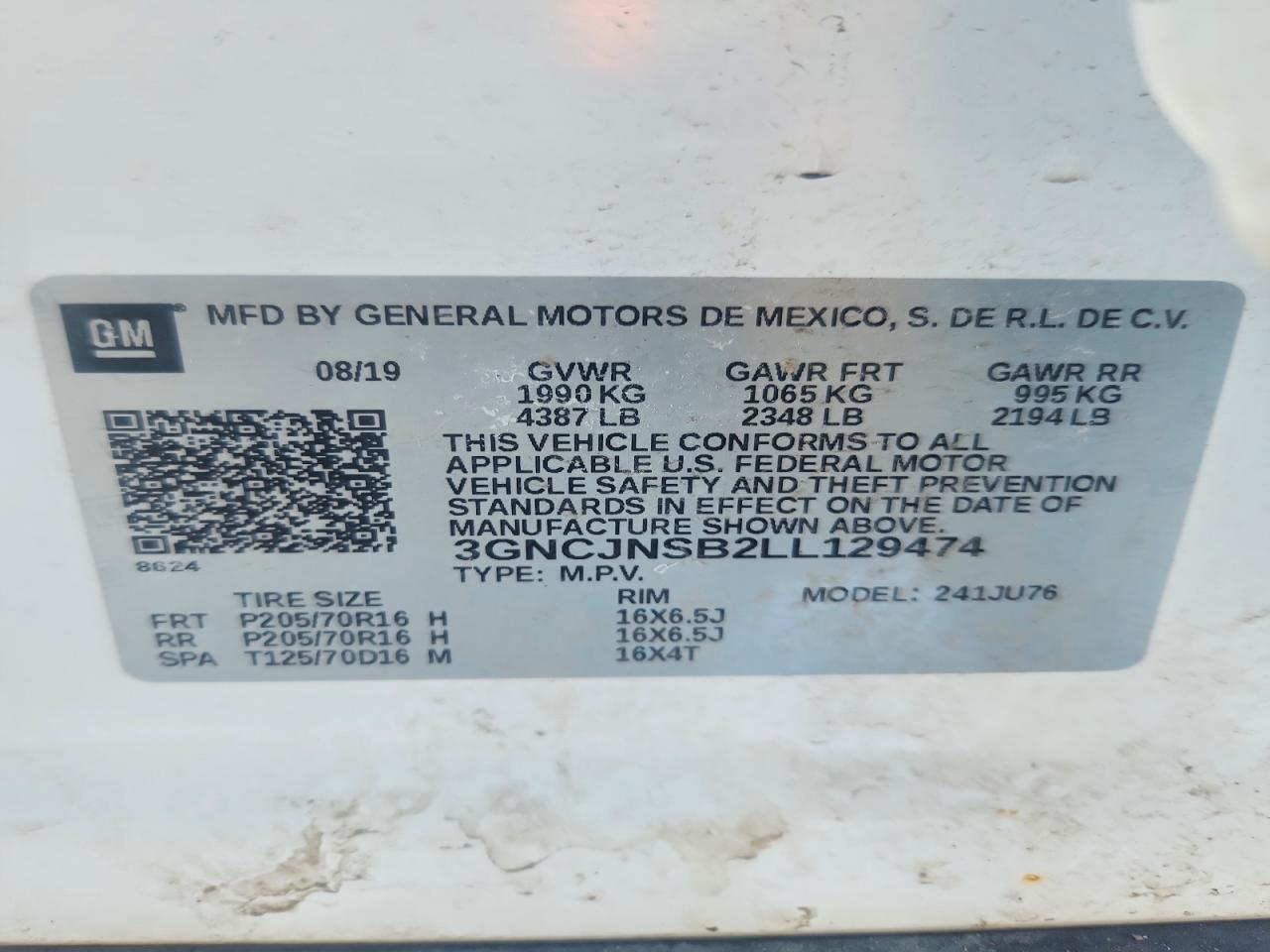 2020 CHEVROLET TRAX