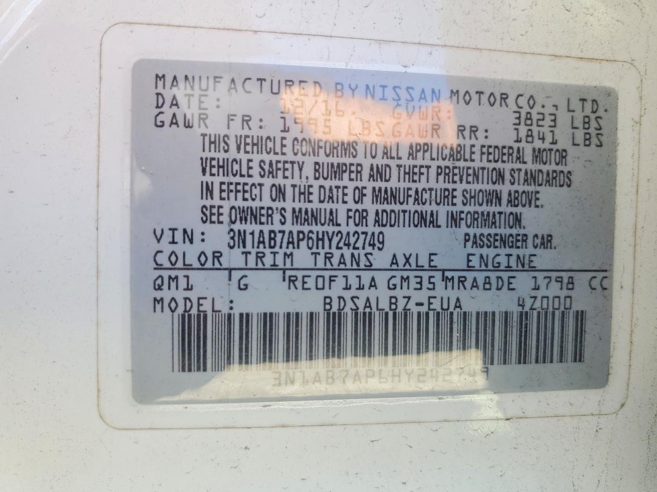 2017 NISSAN SENTRA