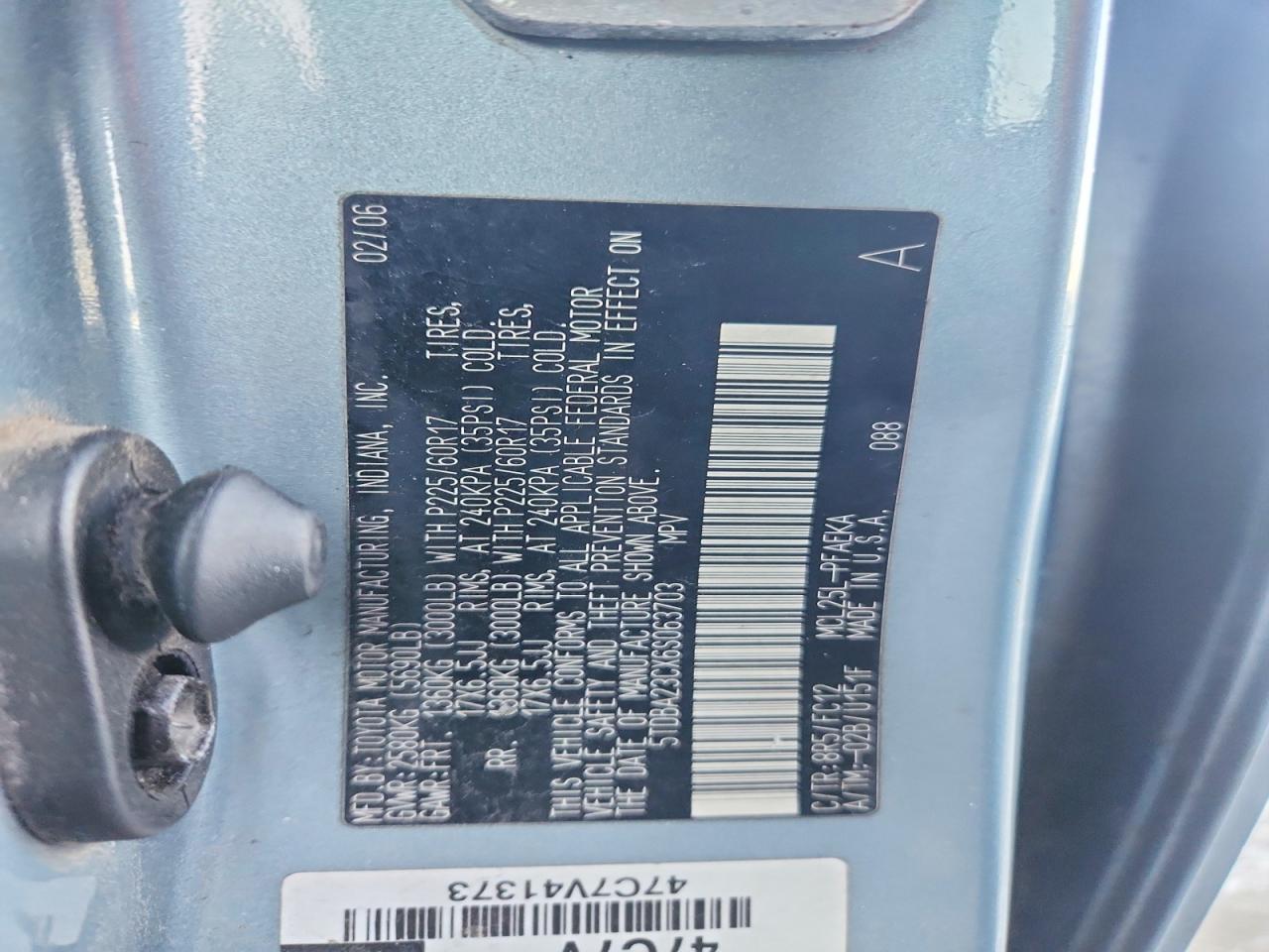 2006 TOYOTA SIENNA