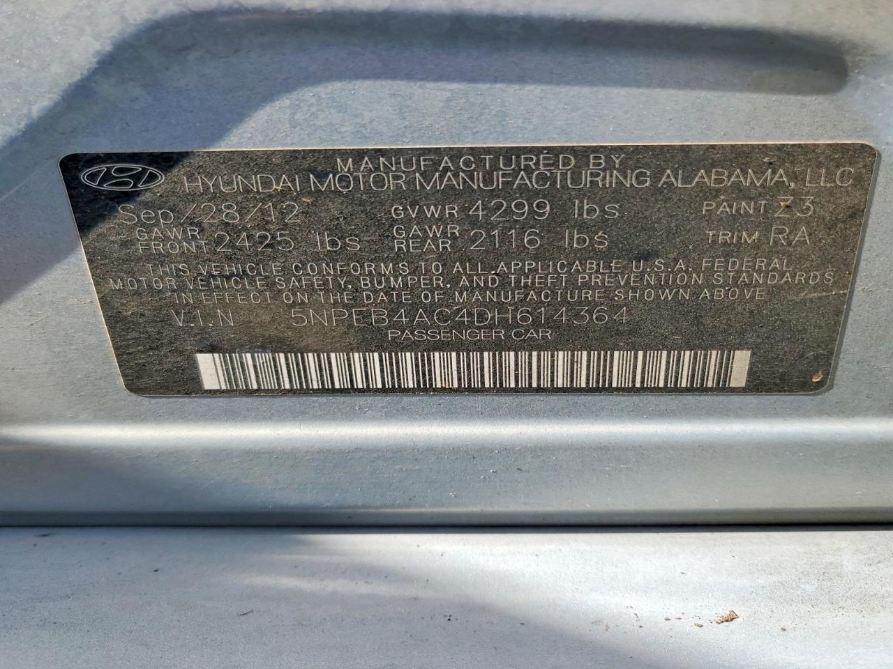 2013 HYUNDAI SONATA