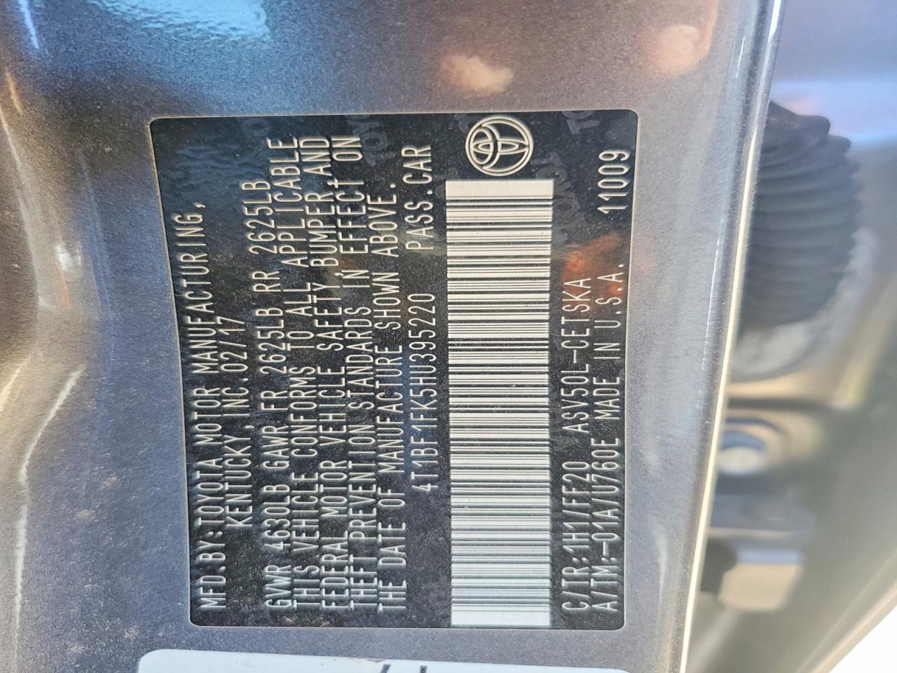 2017 TOYOTA CAMRY