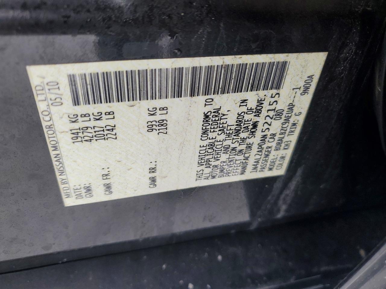 2010 NISSAN ALTIMA
