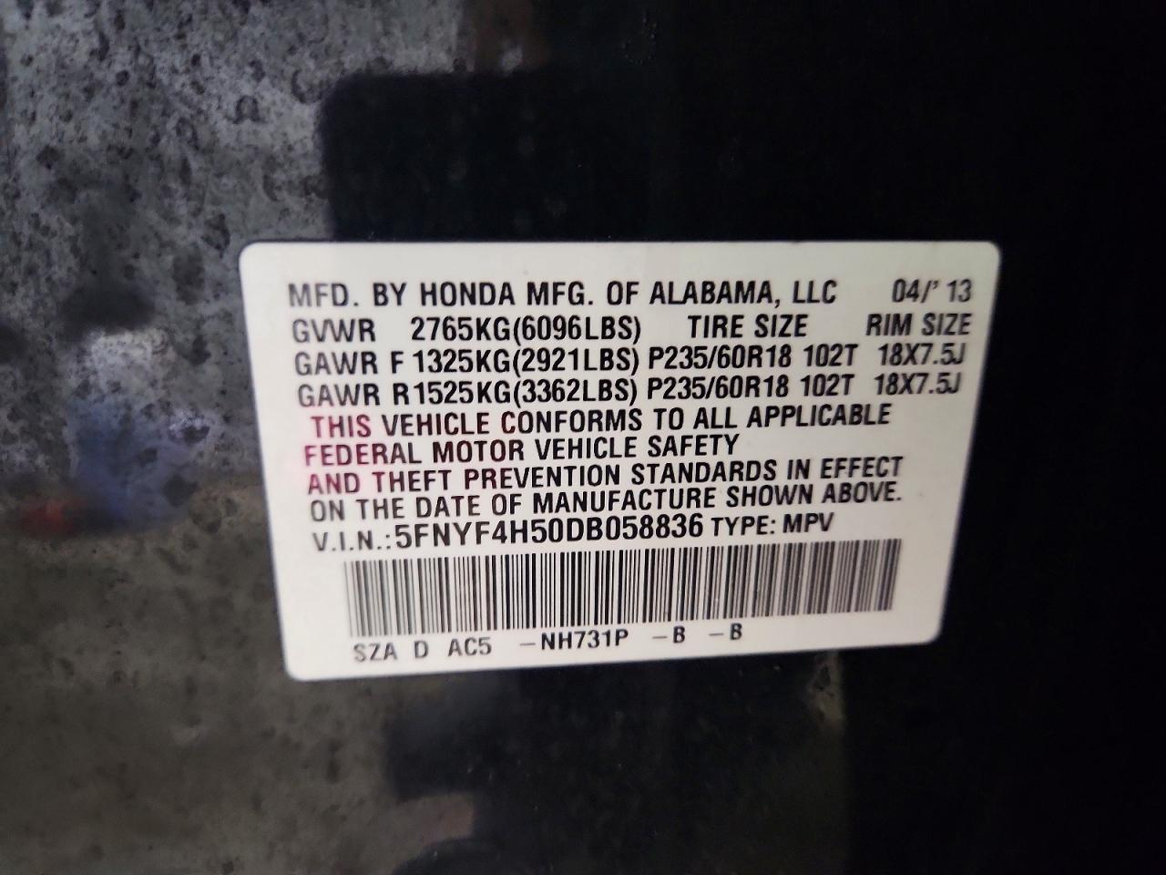 2013 HONDA PILOT