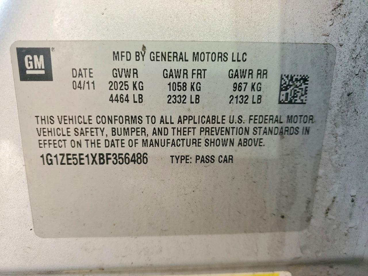 2011 CHEVROLET MALIBU