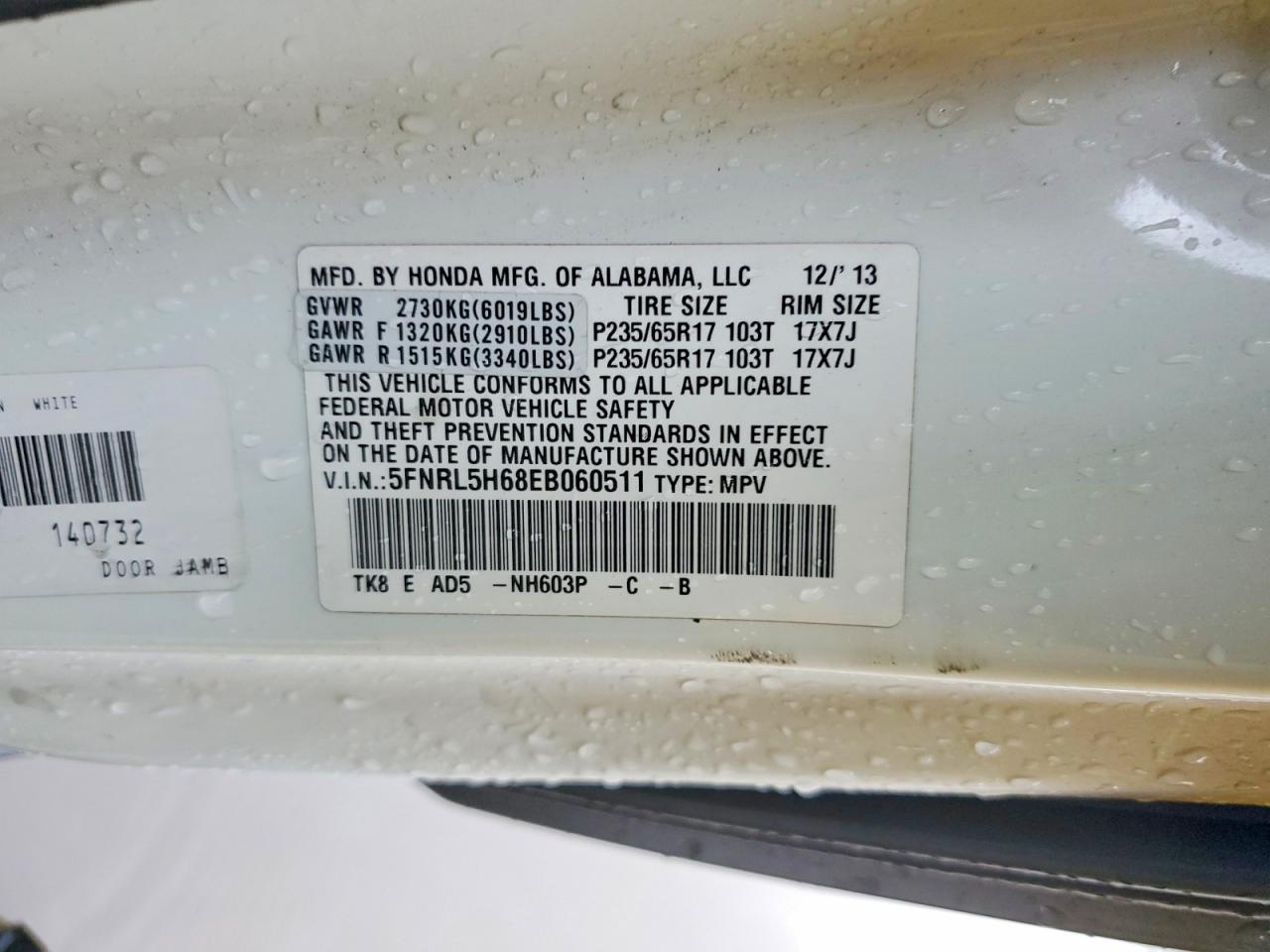 2014 HONDA ODYSSEY