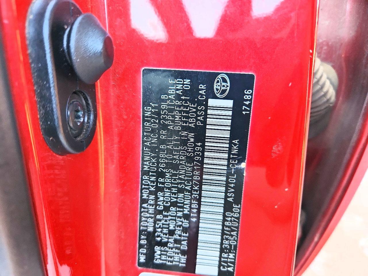 2011 TOYOTA CAMRY