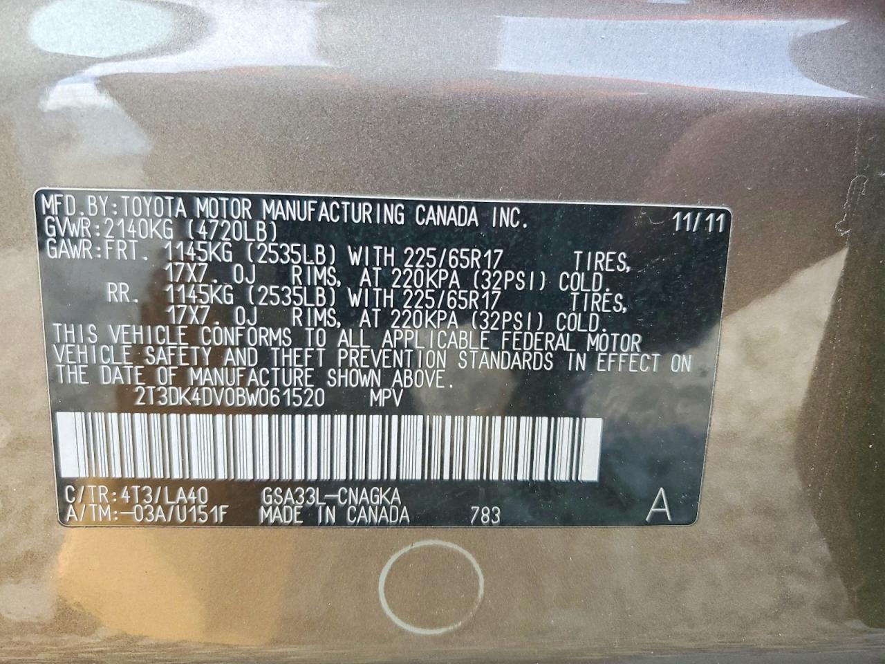 2011 TOYOTA RAV4