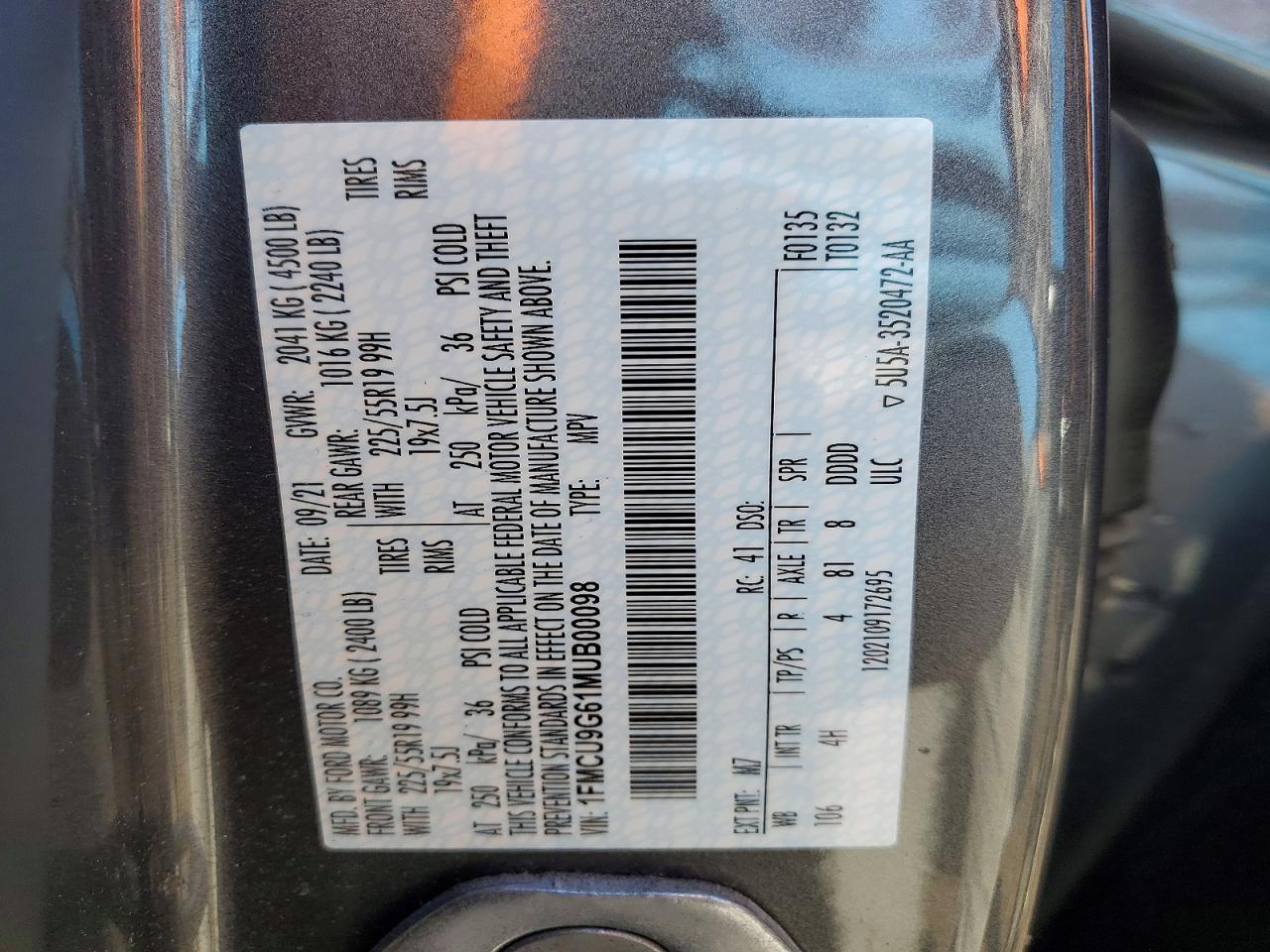 2021 FORD ESCAPE