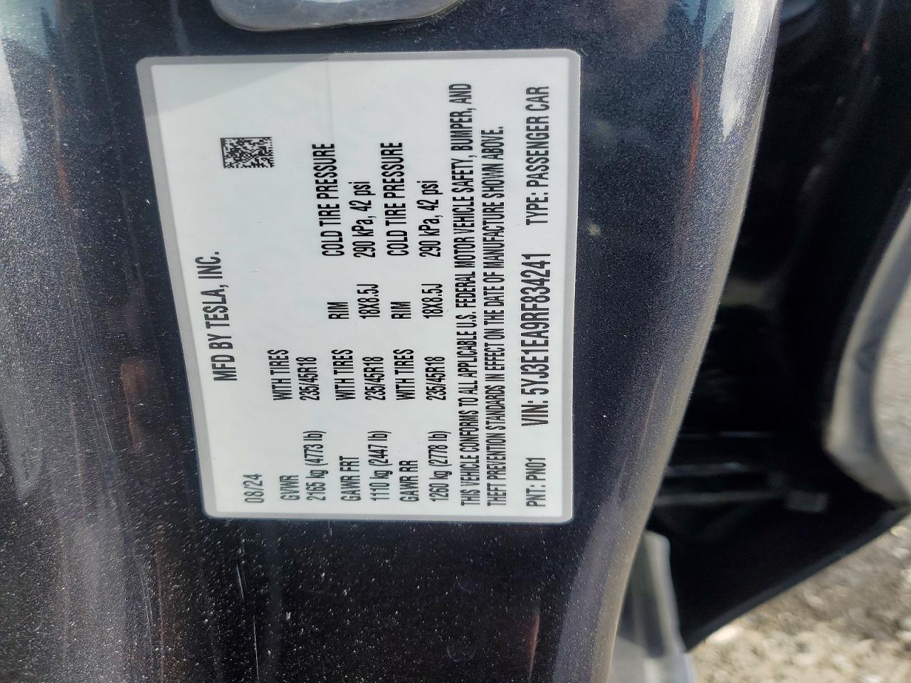2024 TESLA MODEL 3