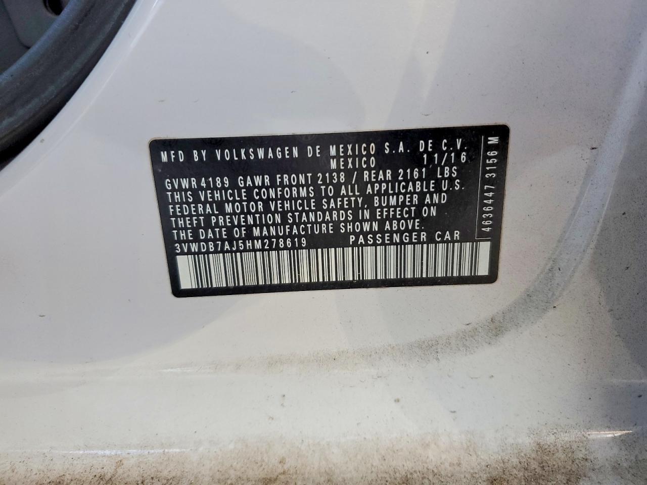 2017 VOLKSWAGEN JETTA