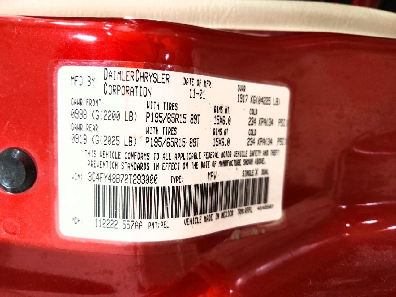 2002 CHRYSLER PT CRUISER