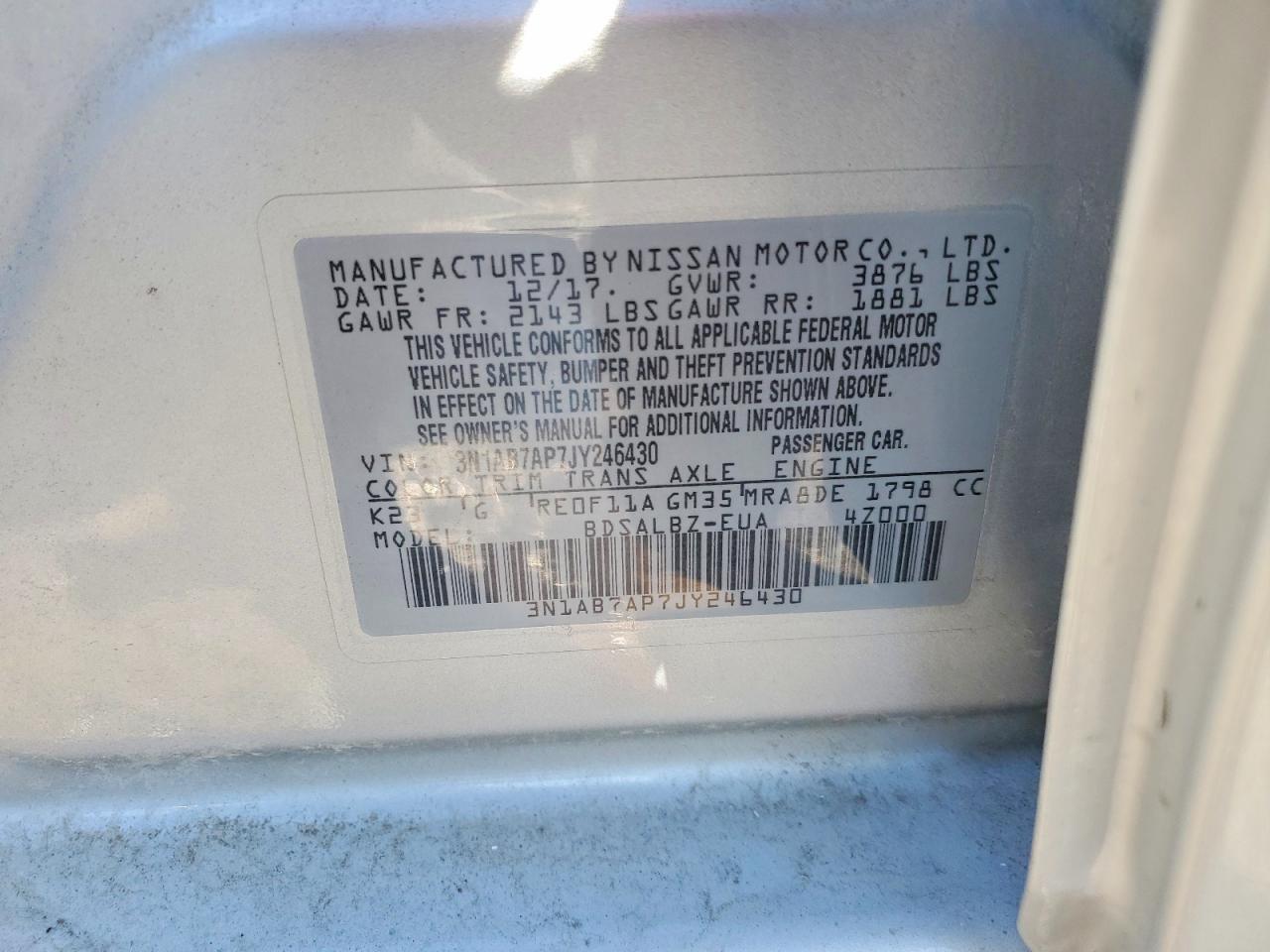 2018 NISSAN SENTRA